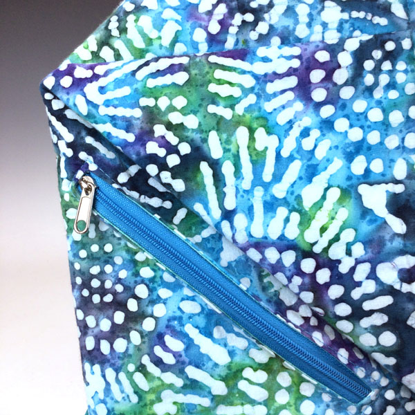Teal Batik Rucksack Backpack by Dots by The Bay - Image 4